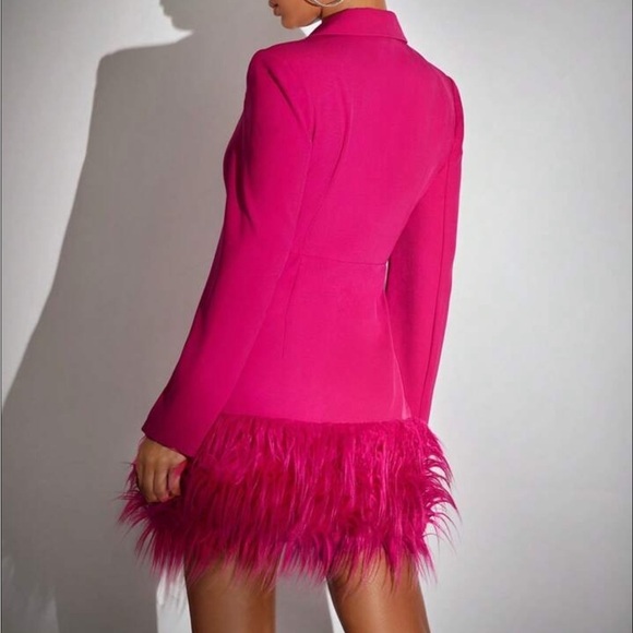 Hot Pink Womens
Double Breasted Fuzzy Hem
Blazer Dress different size available - Picture 2 of 5